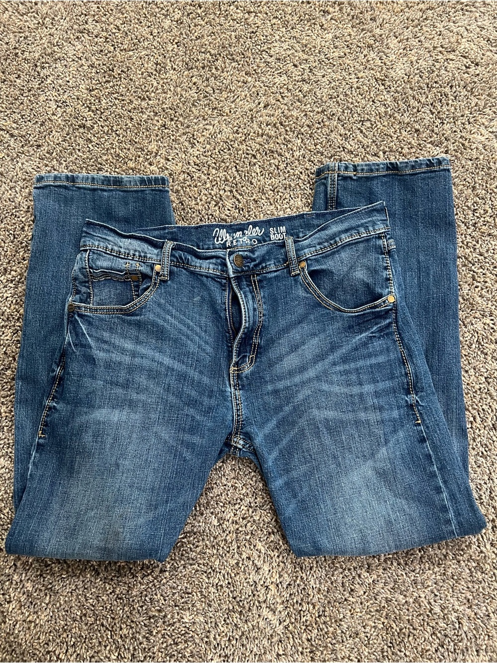Wrangler Slim Straight Men's Denim Jeans in Blue
